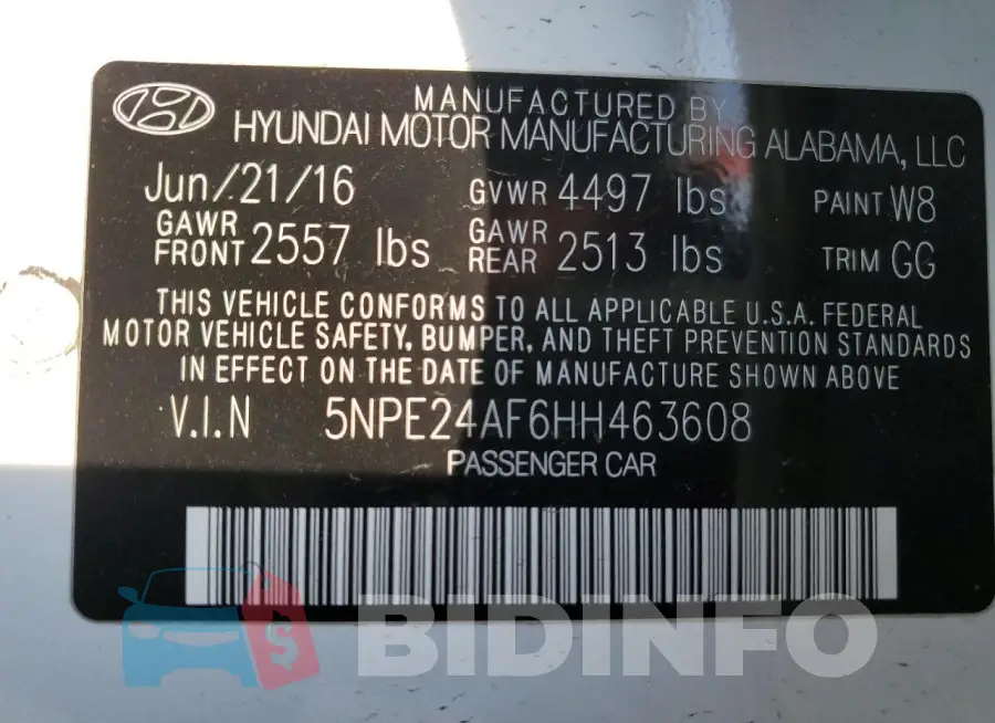 5NPE24AF6HH463608 Photo# 12