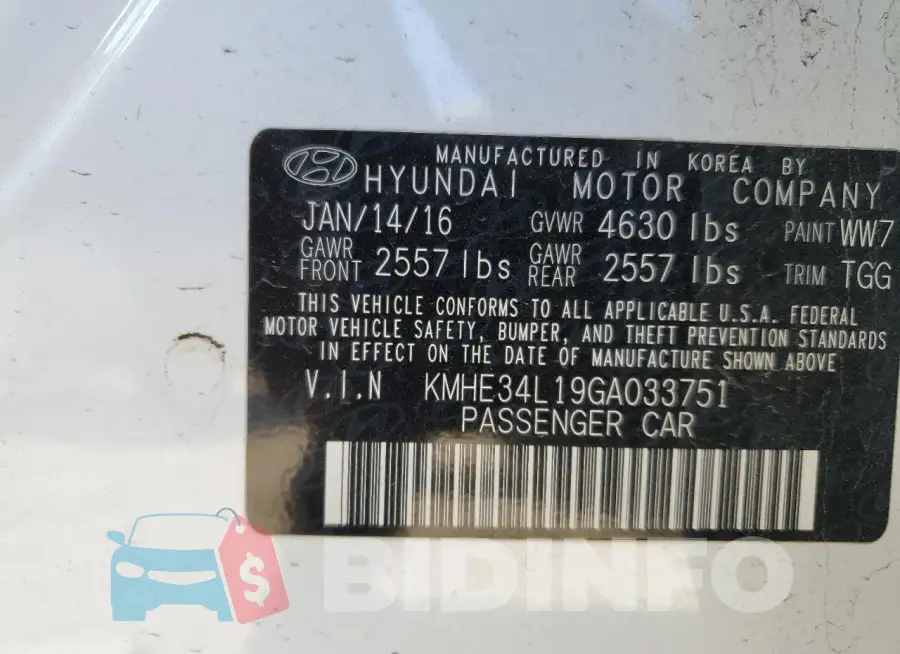 KMHE34L19GA033751 Photo# 13