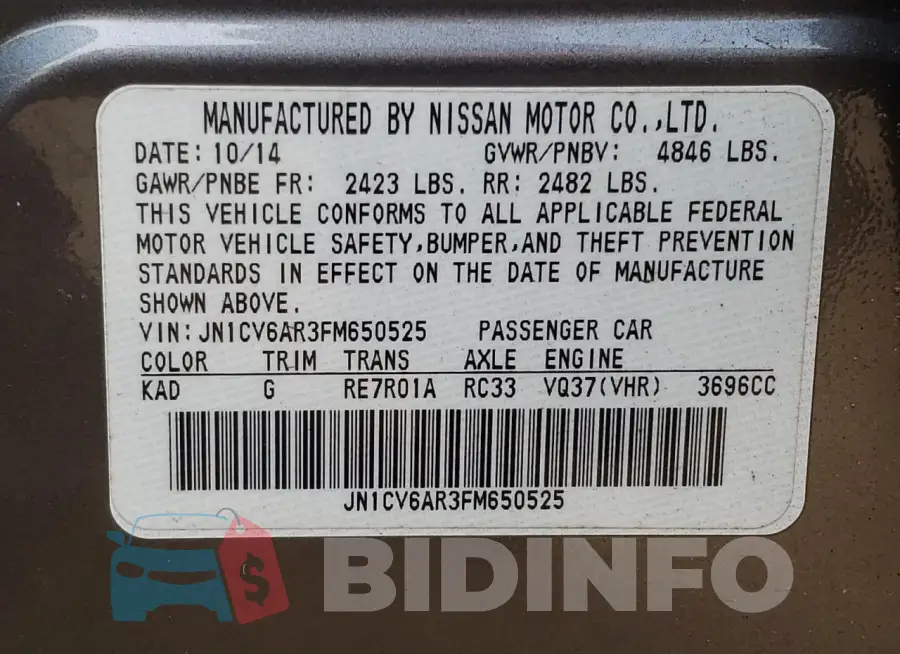 JN1CV6AR3FM650525 Photo# 12