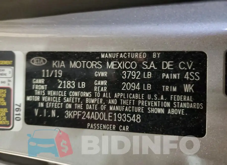 3KPF24AD0LE193548 Photo# 12