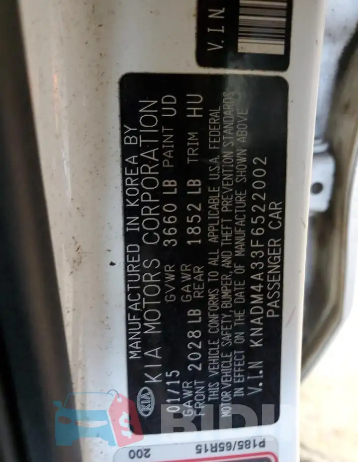 KNADM4A33F6522002 Photo# 12