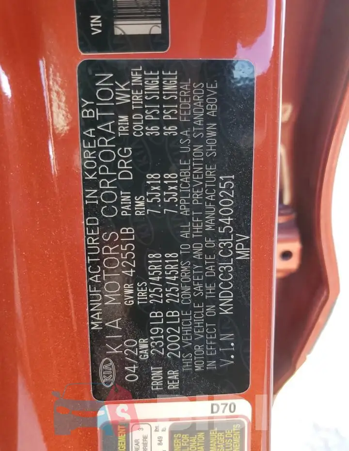 KNDCC3LC3L5400251 Photo# 13