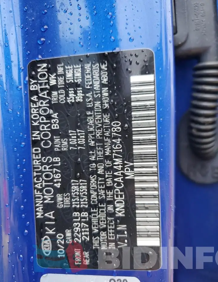KNDEPCAA4M7164780 Photo# 13
