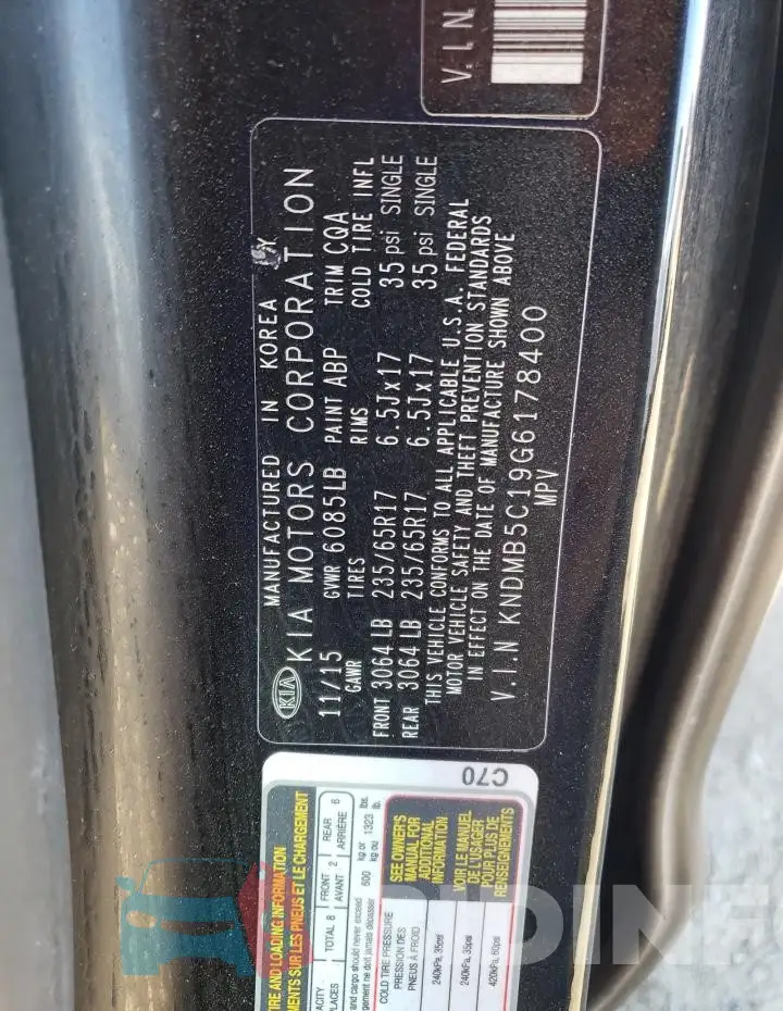 KNDMB5C19G6178400 Photo# 12