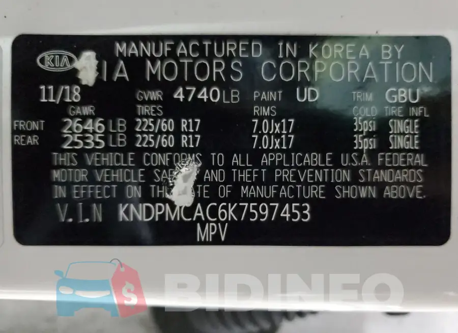 KNDPMCAC6K7597453 Photo# 13