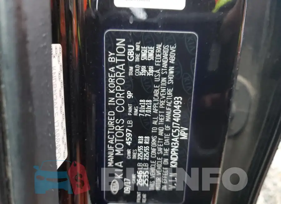 KNDPN3AC5J7400493 Photo# 12