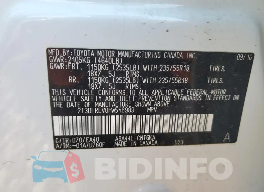 2T3DFREV0HW546989 Photo# 12