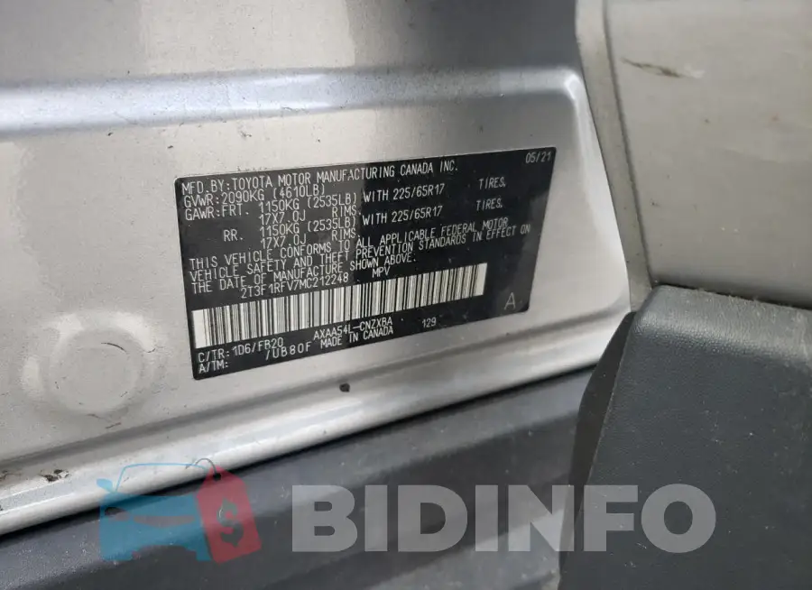 2T3F1RFV7MC212248 Photo# 14