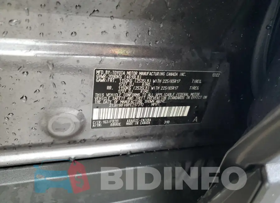 2T3H1RFV8PC217312 Photo# 12