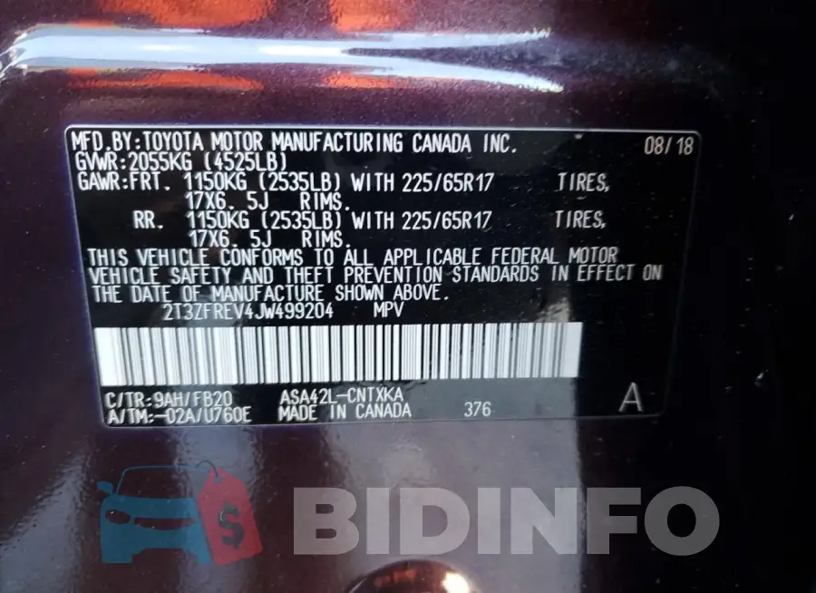 2T3ZFREV4JW499204 Photo# 13