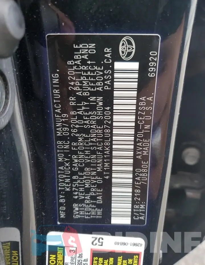 4T1M11AK8LU872004 Photo# 12