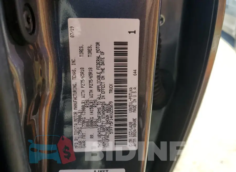 5TFFY5F14KX255079 Photo# 13