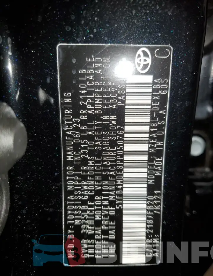 5YFB4MDE8PP050767 Photo# 13