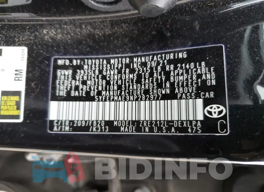 5YFEPMAE9NP282977 Photo# 12