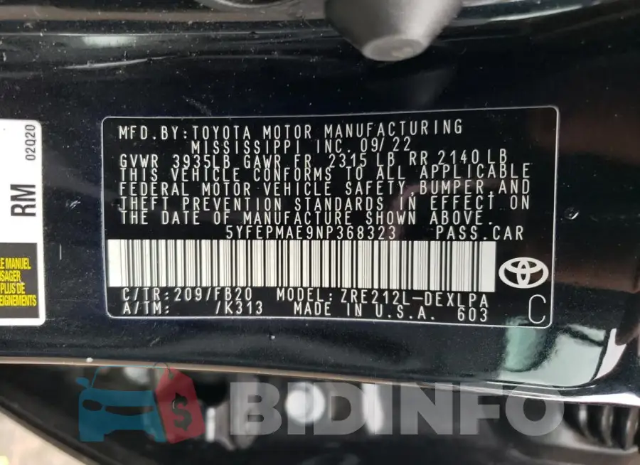 5YFEPMAE9NP368323 Photo# 12