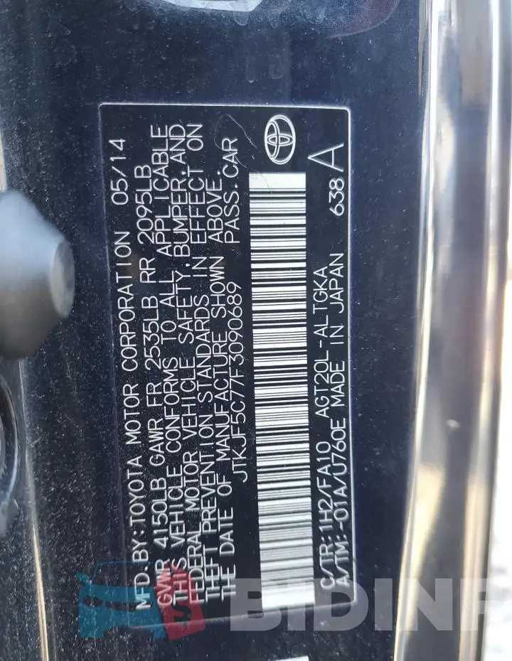 JTKJF5C77F3090689 Photo# 12