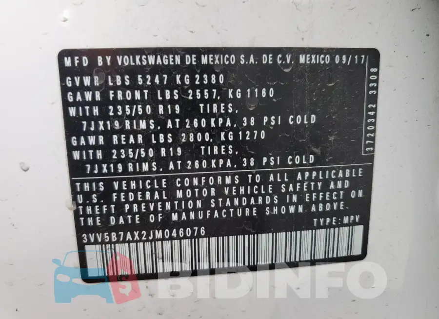 3VV5B7AX2JM046076 Photo# 14