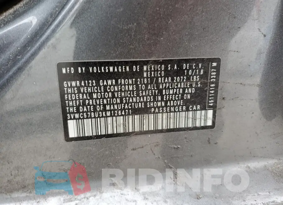 3VWC57BU3KM126471 Photo# 13
