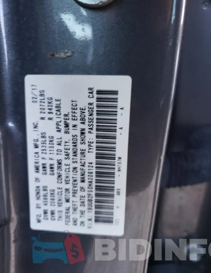19UUB2F50HA006124 Photo# 12
