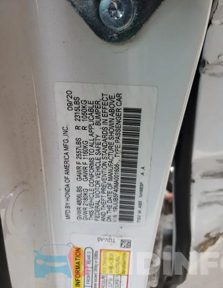 19UUB5F40MA001606 Photo# 13