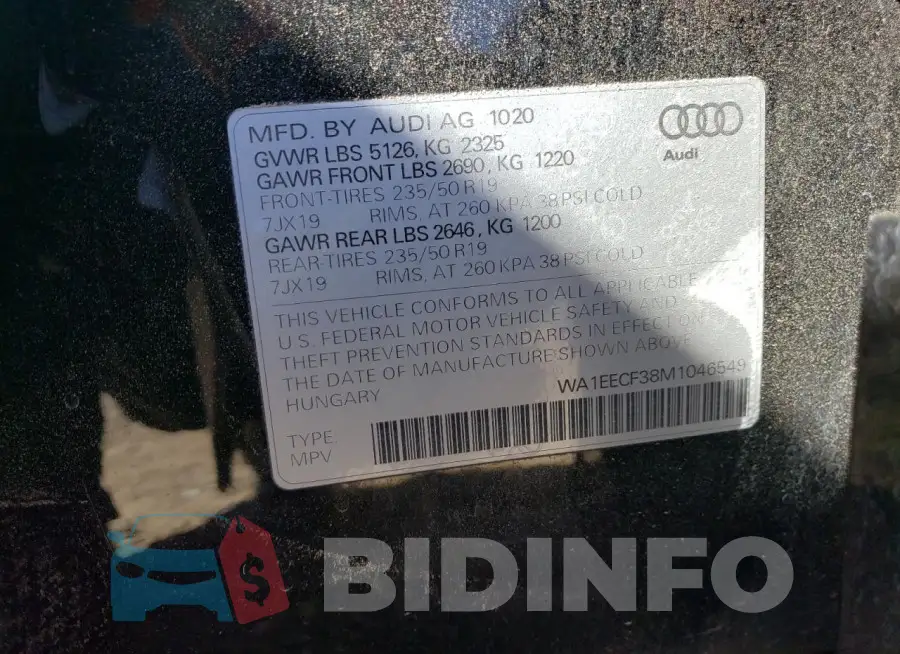 WA1EECF38M1046549 Photo# 13