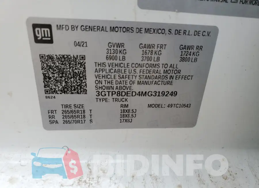 3GTP8DED4MG319249 Photo# 12