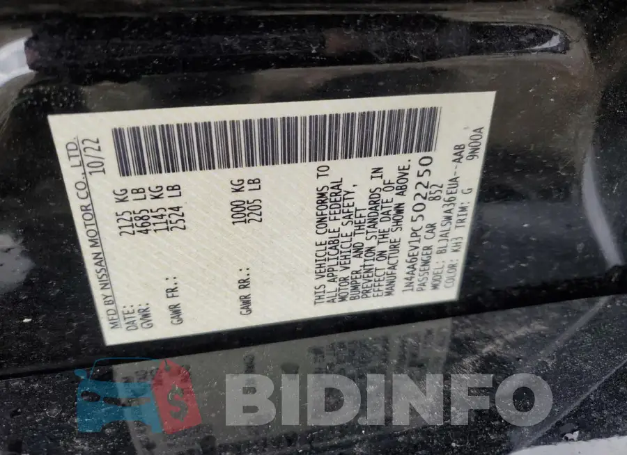 1N4AA6EV1PC502250 Photo# 12
