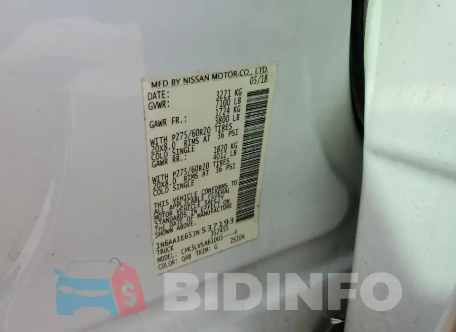 1N6AA1E65JN537193 Photo# 12