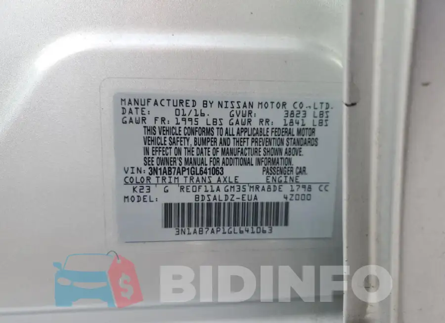 3N1AB7AP1GL641063 Photo# 12