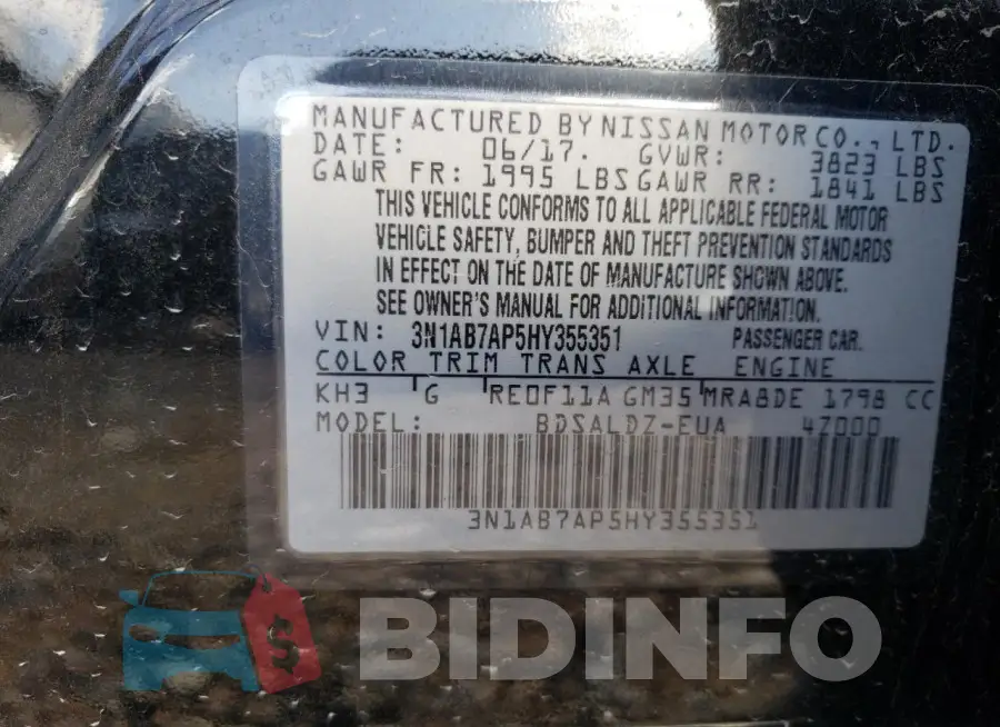 3N1AB7AP5HY355351 Photo# 12