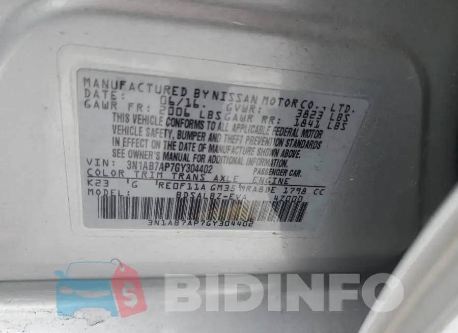 3N1AB7AP7GY304402 Photo# 12
