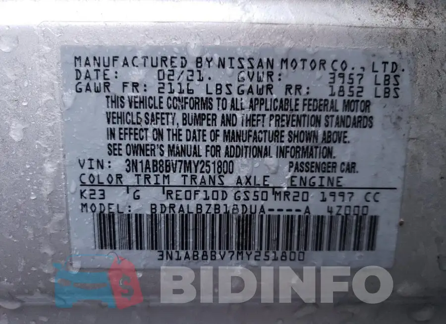 3N1AB8BV7MY251800 Photo# 12