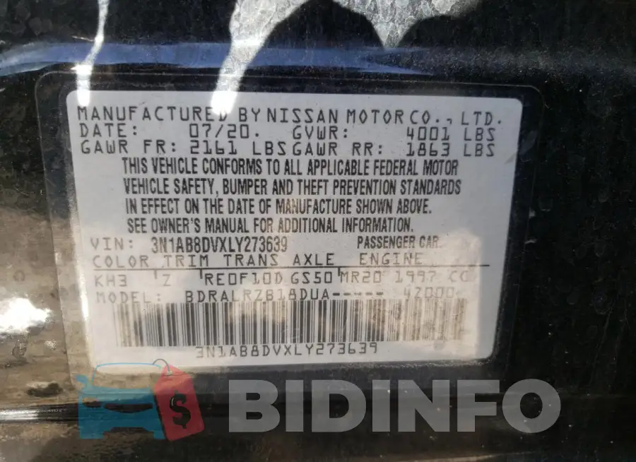 3N1AB8DVXLY273639 Photo# 12