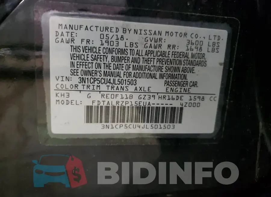 3N1CP5CU4JL501503 Photo# 12