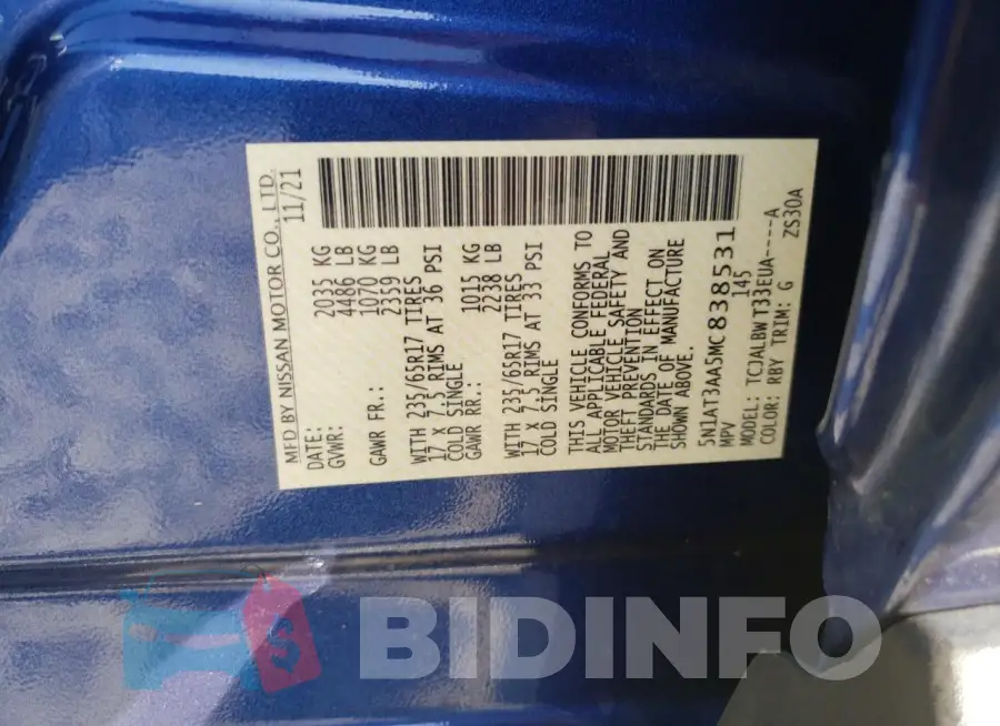 5N1AT3AA5MC838531 Photo# 13