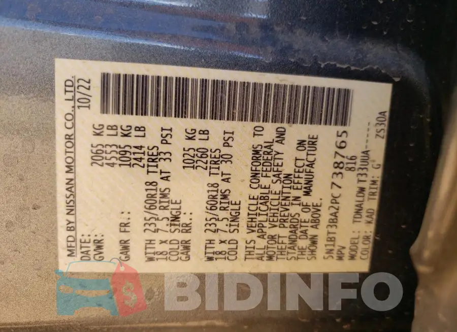 5N1BT3BA2PC738765 Photo# 12