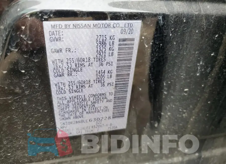 5N1DR2BN8LC630228 Photo# 13