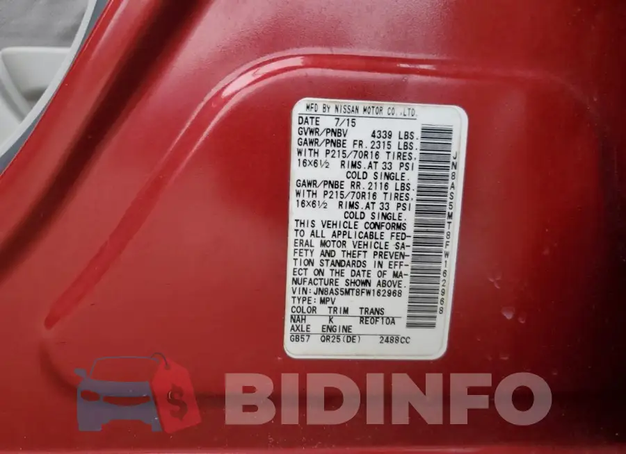 JN8AS5MT8FW162968 Photo# 13