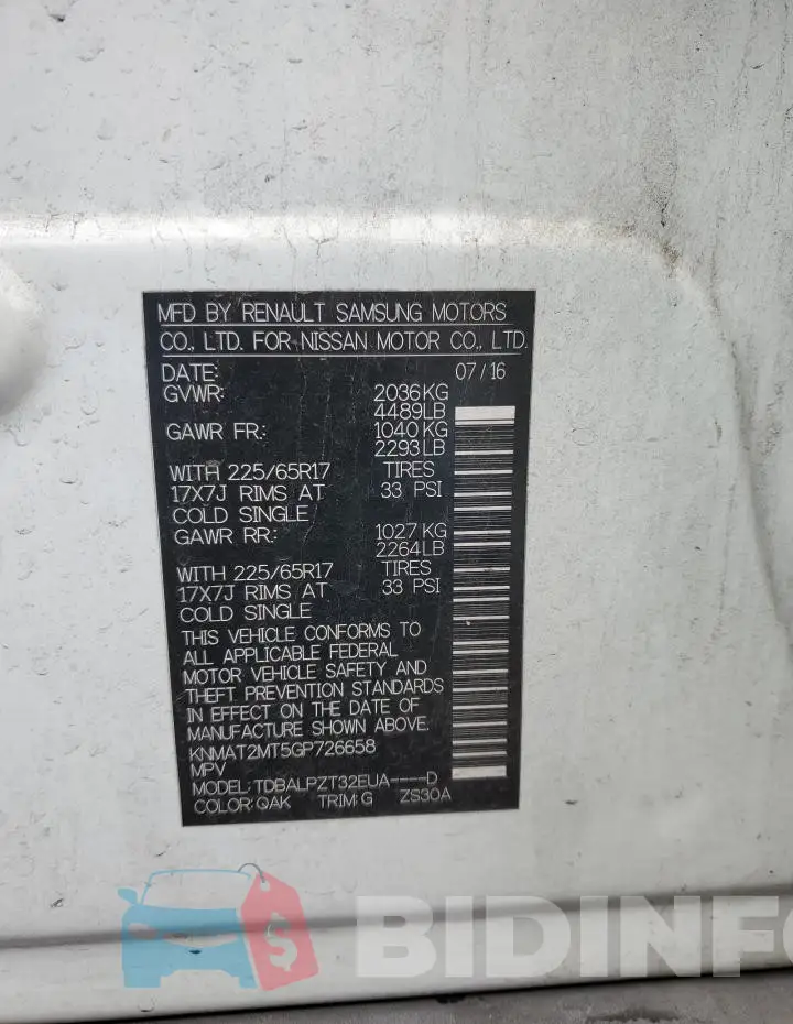 KNMAT2MT5GP726658 Photo# 12