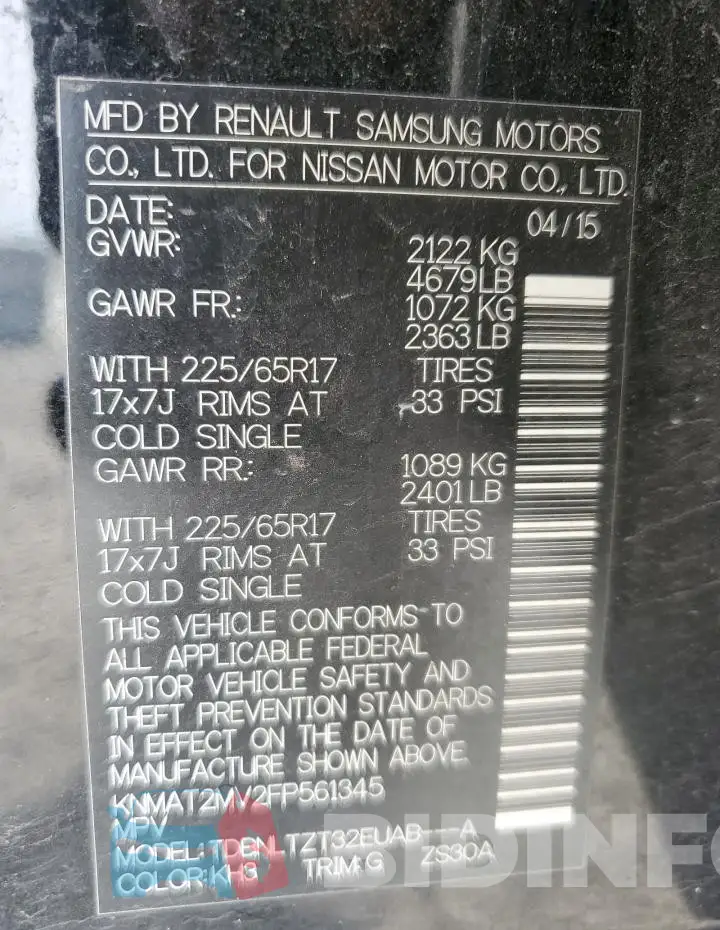 KNMAT2MV2FP561345 Photo# 13