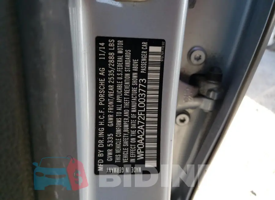 WP0AA2A72FL003773 Photo# 12