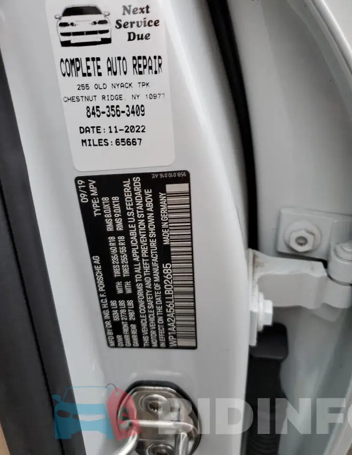 WP1AA2A56LLB02685 Photo# 12