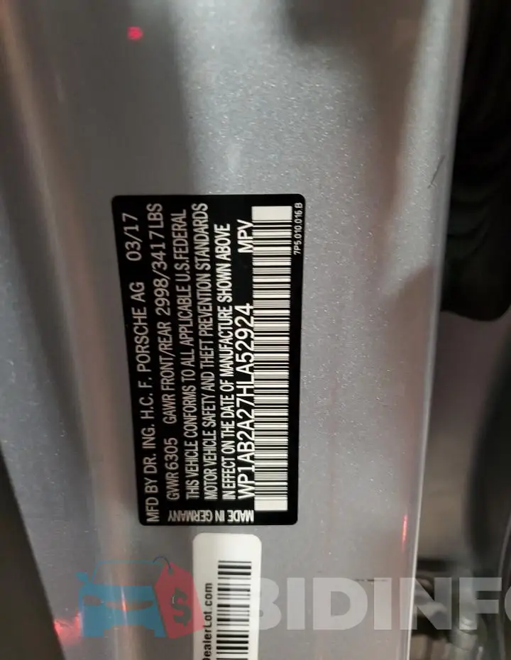 WP1AB2A27HLA52924 Photo# 13