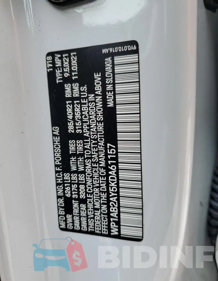 WP1AB2AY5KDA61157 Photo# 12