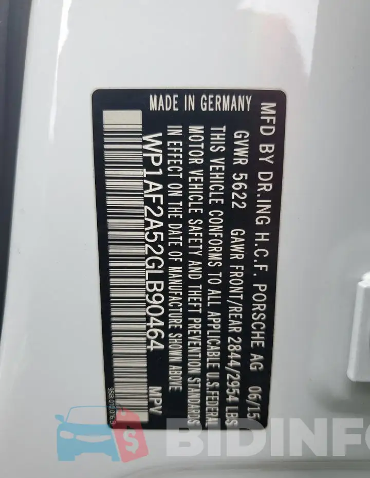 WP1AF2A52GLB90464 Photo# 13