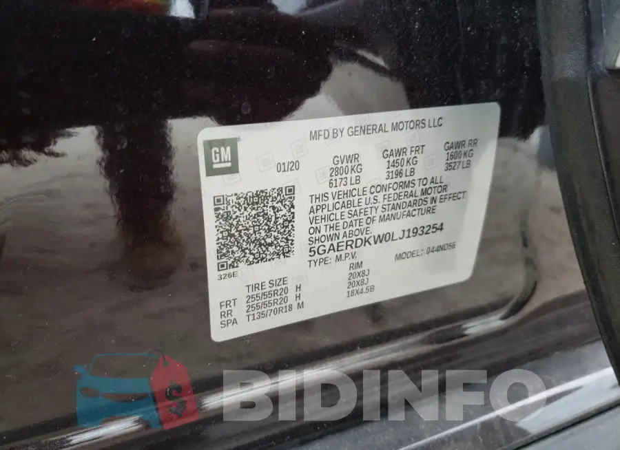 5GAERDKW0LJ193254 Photo# 13