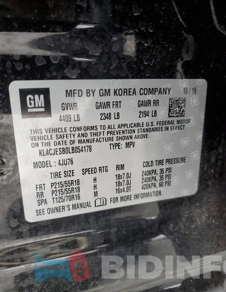 KL4CJESB0LB054178 Photo# 13