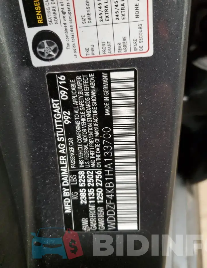 WDDZF4KB1HA133700 Photo# 12