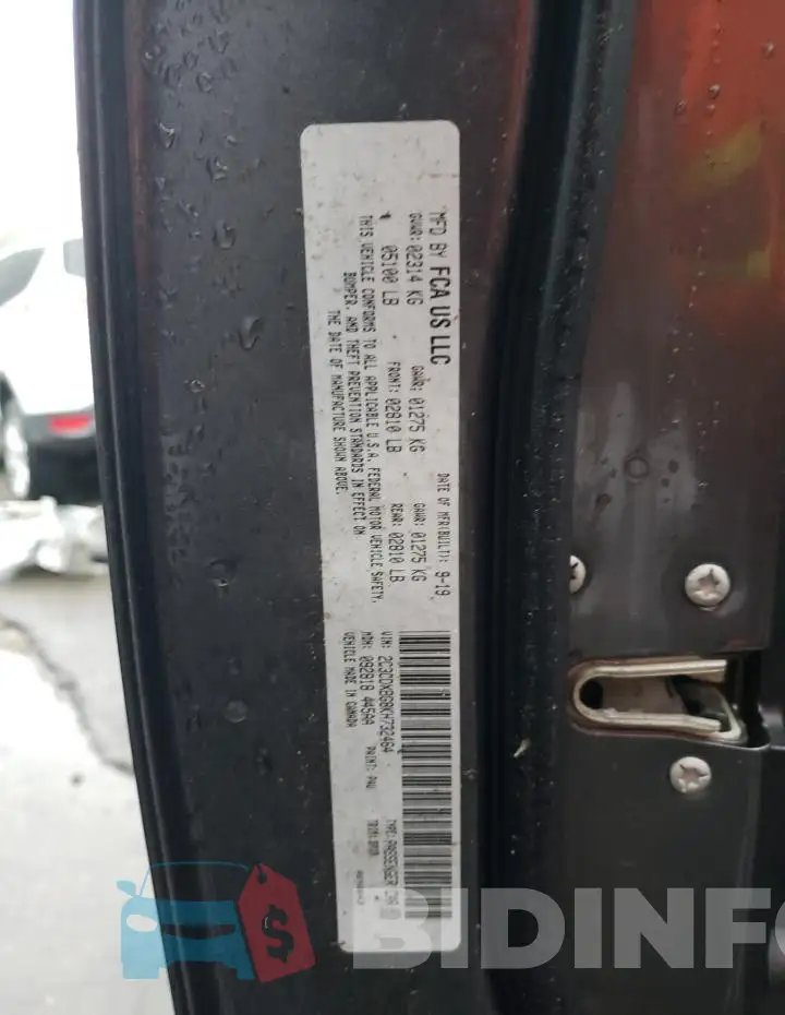 2C3CDXBG8KH732464 Photo# 13