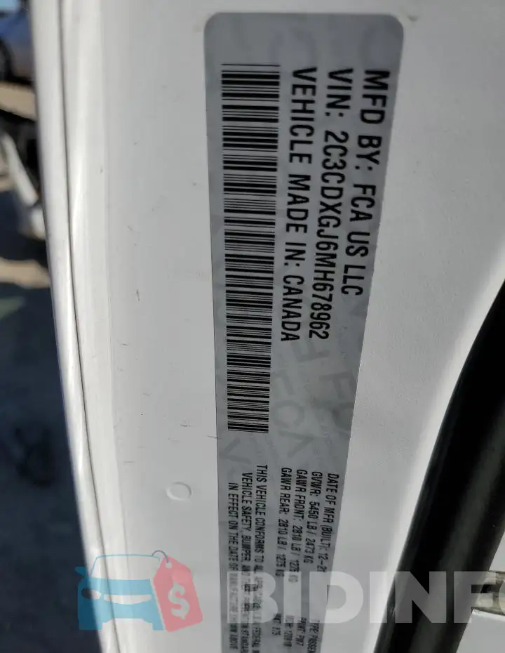 2C3CDXGJ6MH678962 Photo# 12